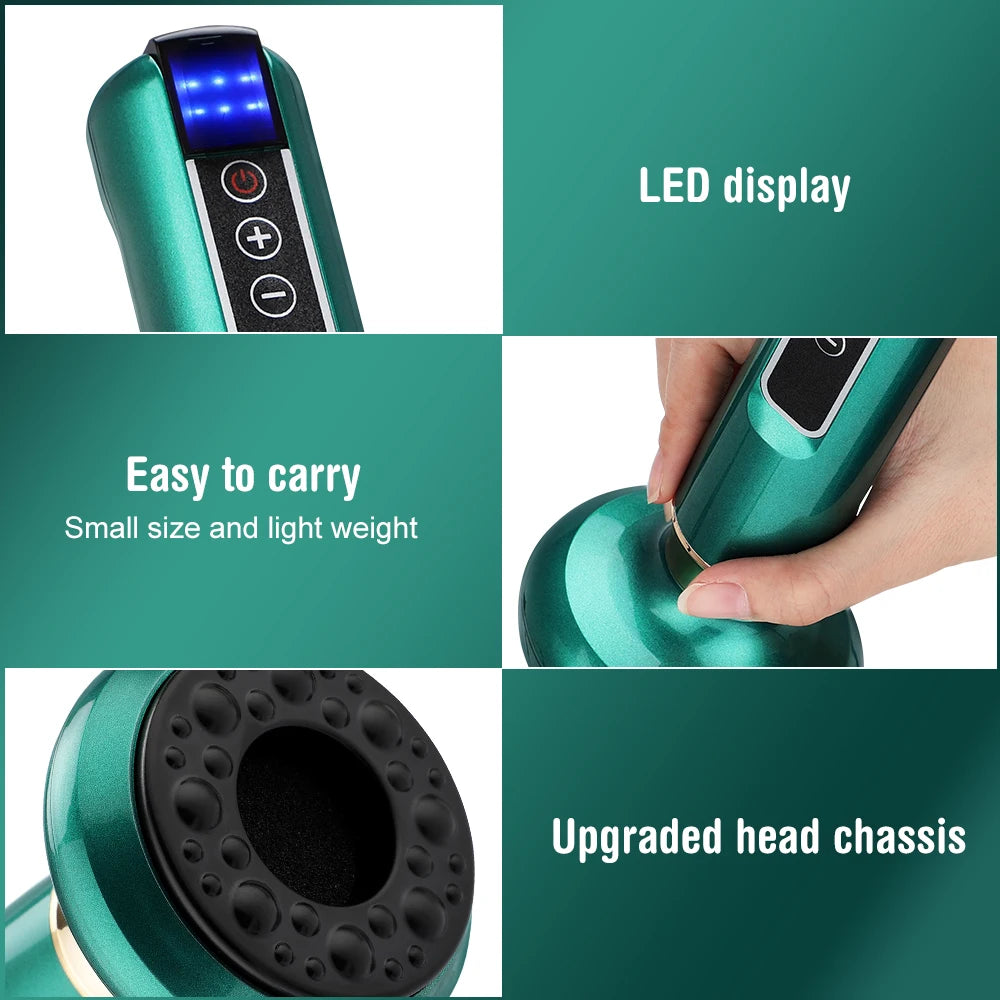 Electric Cupping Massager Scraping Tool Heated Meridian Device for Body Relaxation