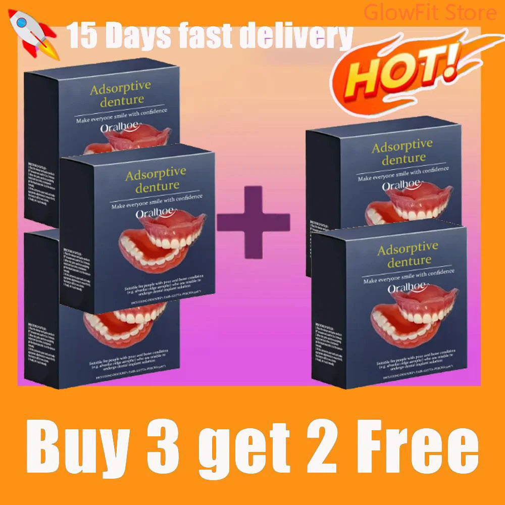 Silicone Dentures Natural Fake Teeth Soft Comfort Fit for Adults Daily Oral Beauty Use