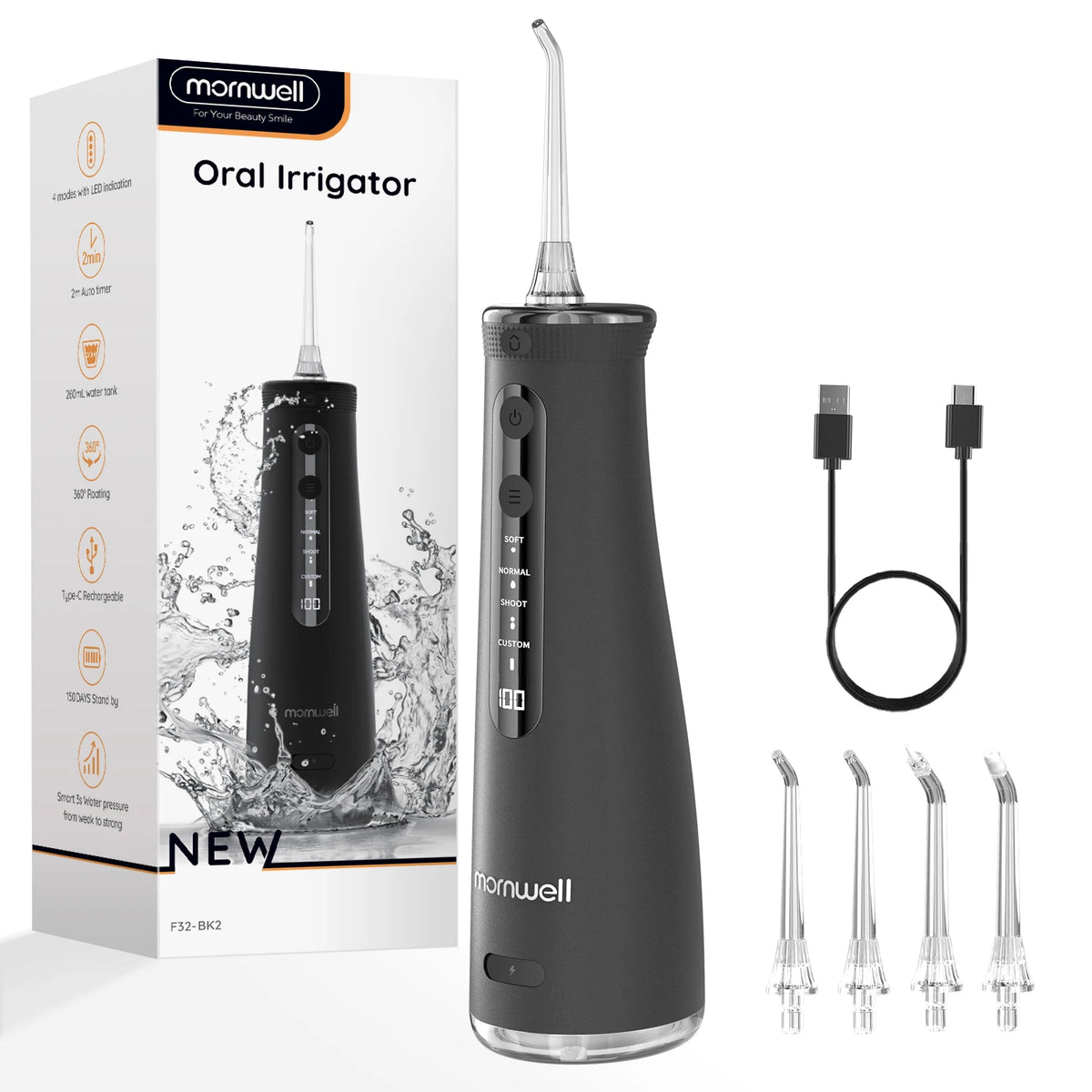 Electric Oral Irrigator Portable Water Flosser Teeth Cleaner for Adults at Home