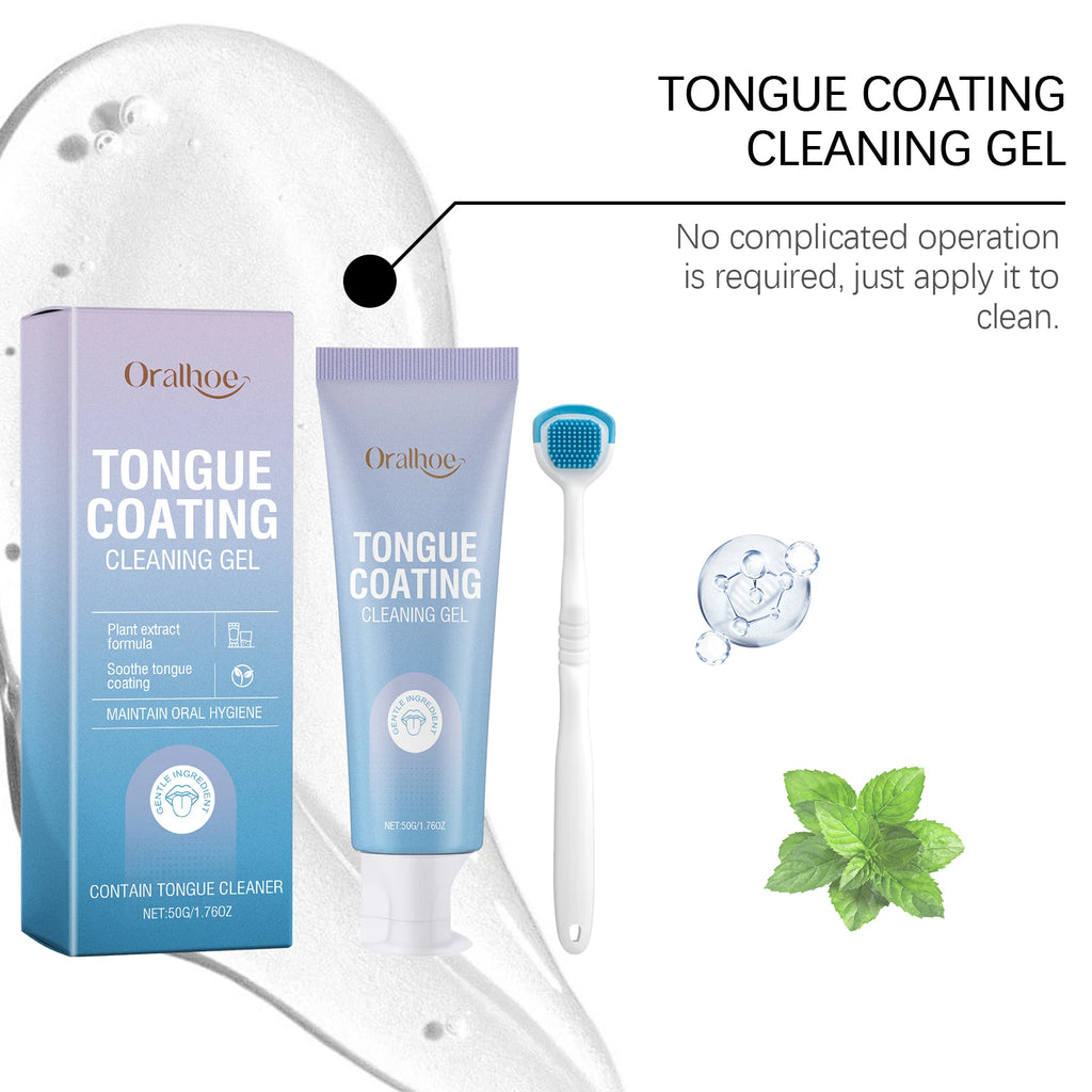 Tongue Cleaner Kit Remove Tongue Coating and Bad Breath for Daily Oral Hygiene Care