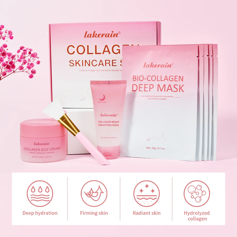 Collagen Skincare Set Deep Nourishment Repair for Radiant Skin Night and Day Routine