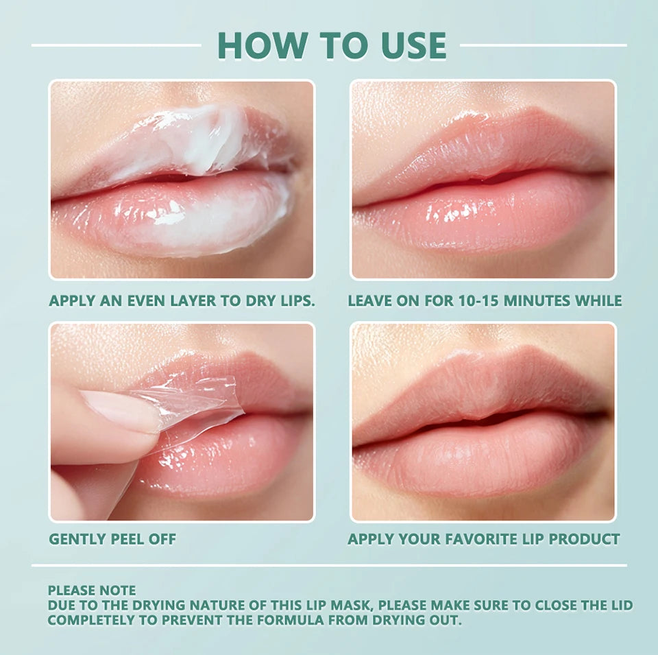 Gentle Peel Off Lip Mask Exfoliating Moisturizing Treatment for Dry Chapped Lips Daily Skincare