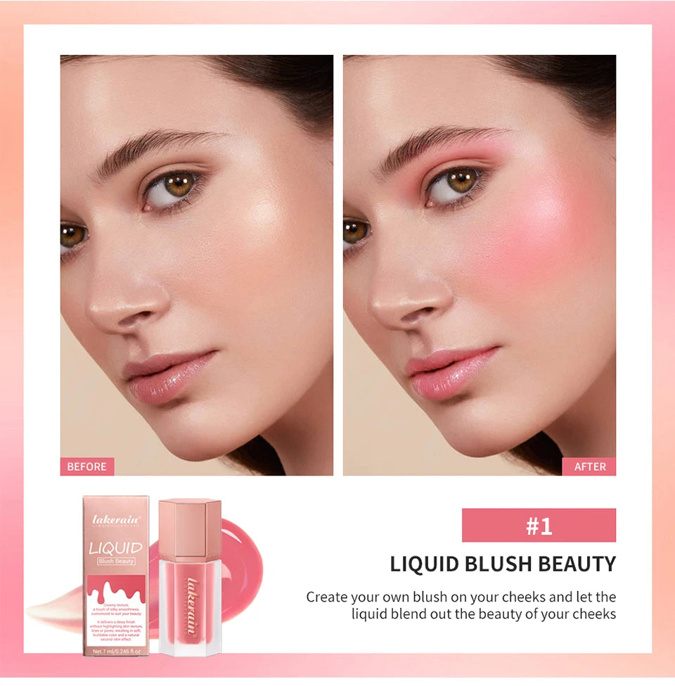 Liquid Blush Waterproof Creamy Texture Face Makeup for Natural Matte Finish Everyday Glow