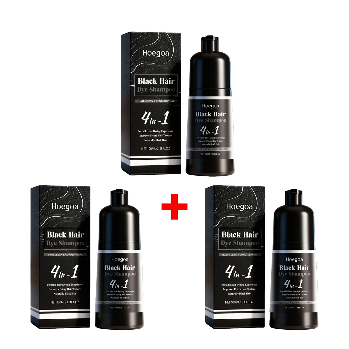 Black Hair Dye Shampoo Natural Gray Coverage for Men and Women at Home Daily Care Routine