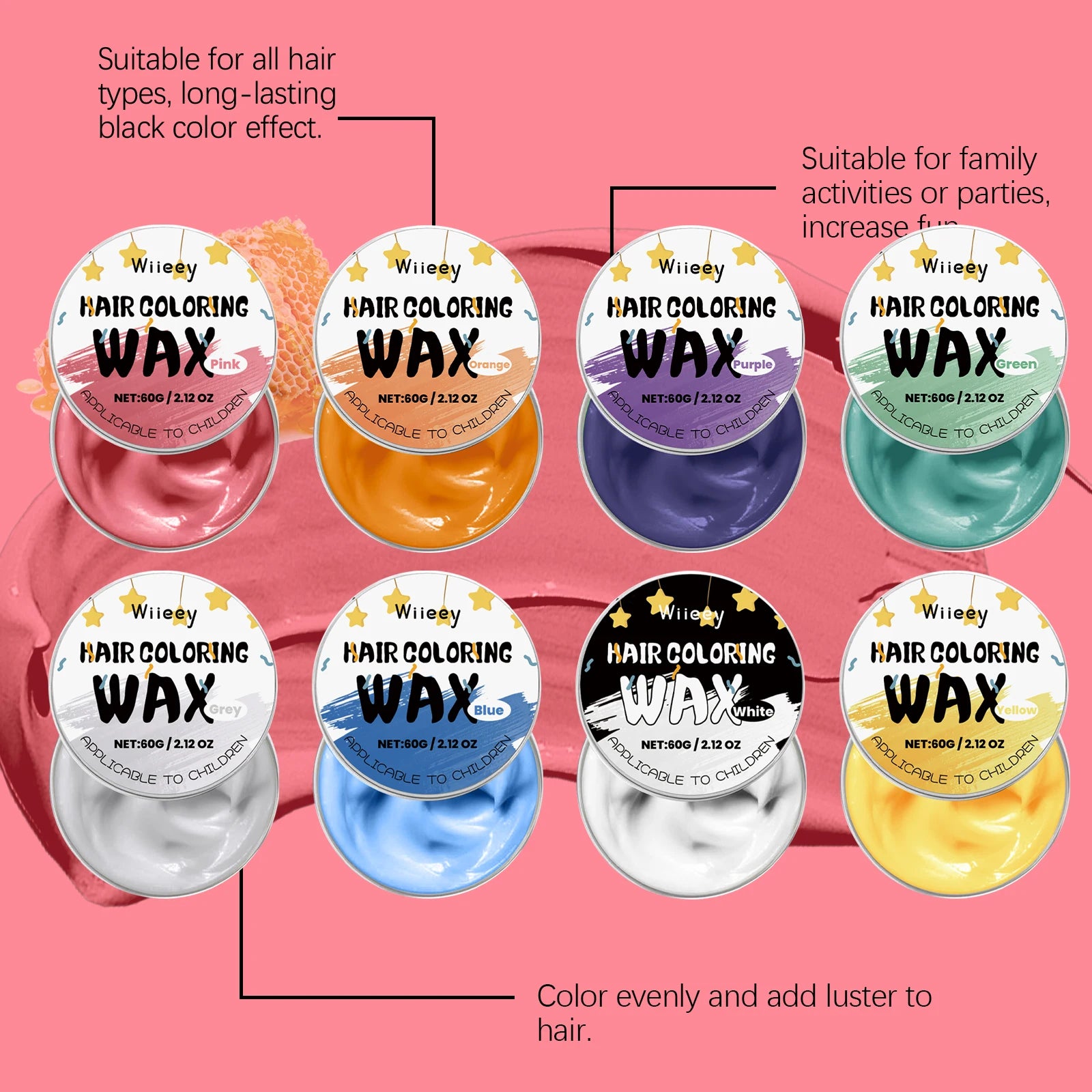 Temporary Hair Color Wax Vibrant Styling Paint for Kids Parties and Daily Fun Styling - 20
