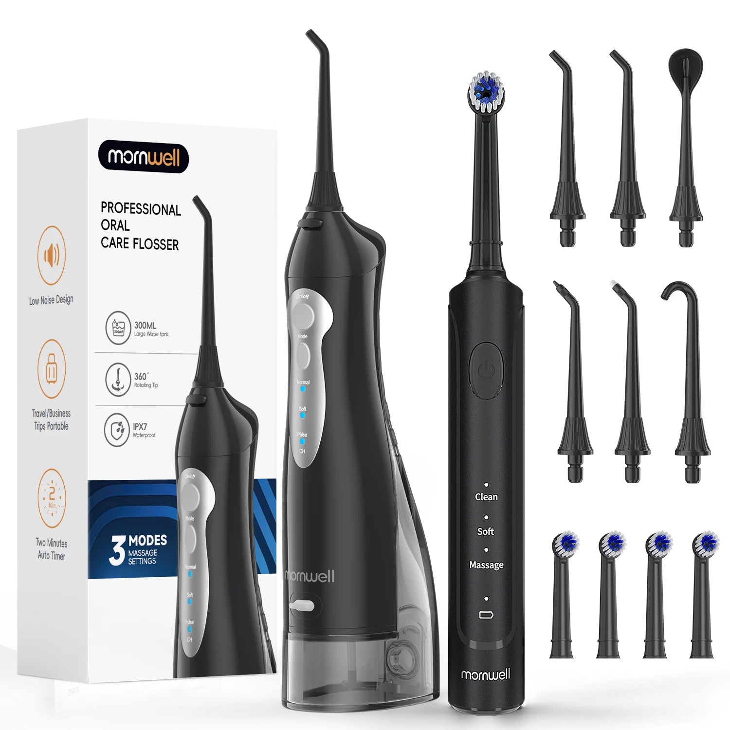 Electric Toothbrush Water Flosser Combo Rechargeable Oral Irrigator for Adults - 21