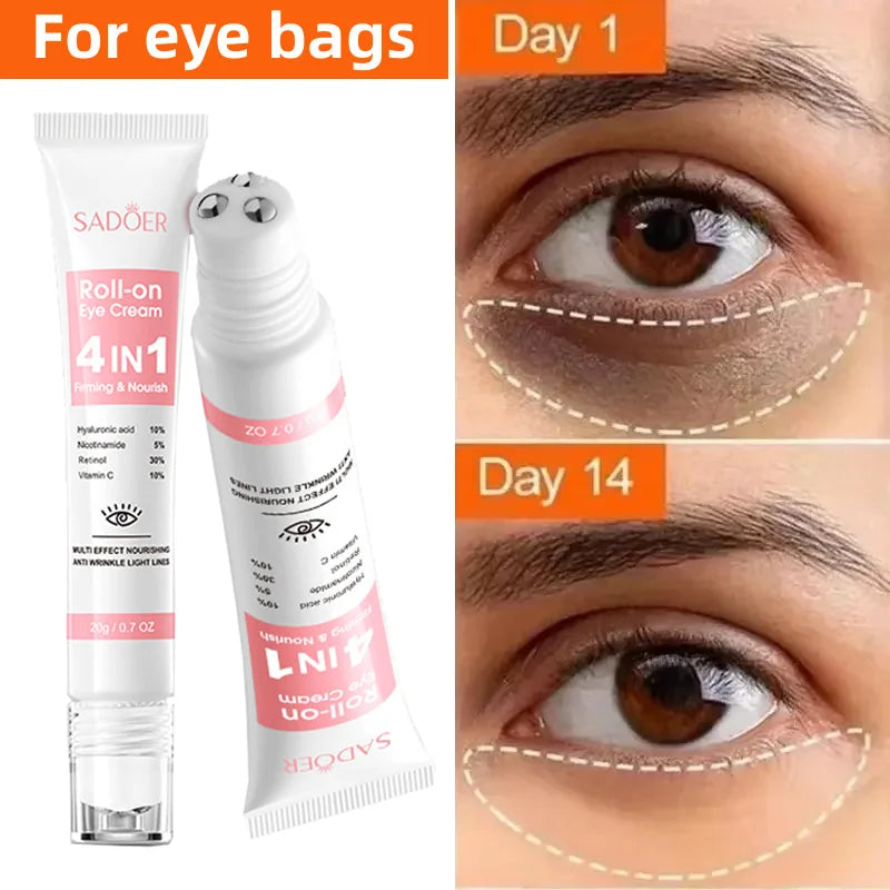 Instant Eye Bag Removal Cream Retinol Anti Wrinkle Firming Serum for Women Daily Eye Care Routine