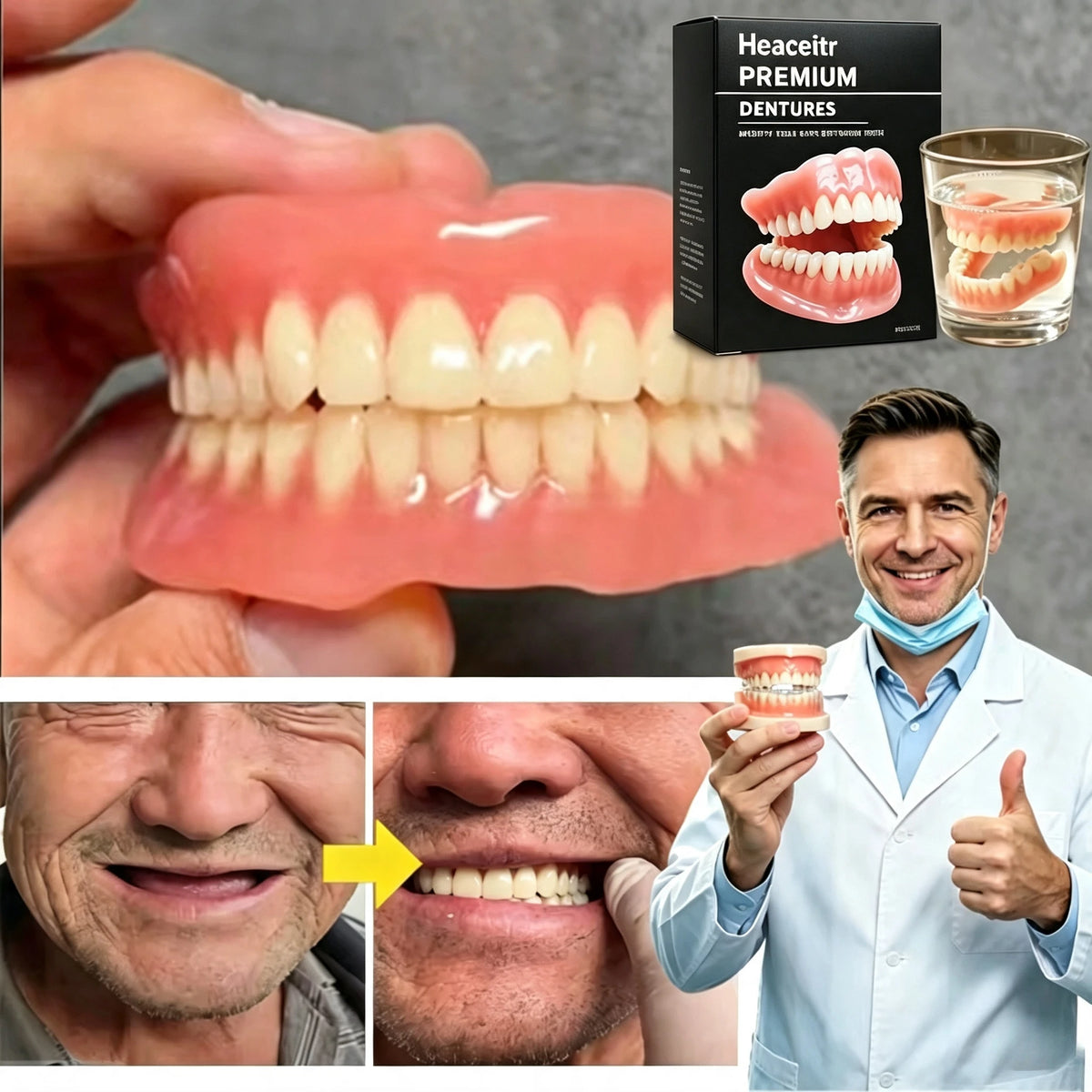 Custom Fit Dentures Boil to Shape Comfortable Dental Arch for Daily Use at Home