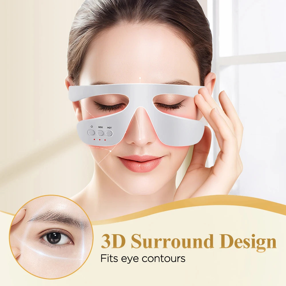 3D Eye Massager Red Light Therapy Device for Relieving Eye Fatigue and Dark Circles at Home