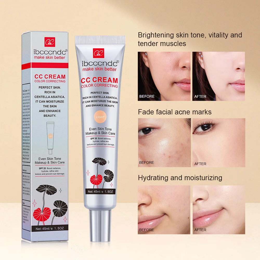 Color Correcting CC Cream Moisturizing Foundation for Flawless Daily Makeup and Sun Protection