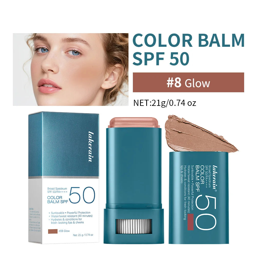 Color Balm SPF 50 Hydrating Blush Stick for Sensitive Skin and Daily Use