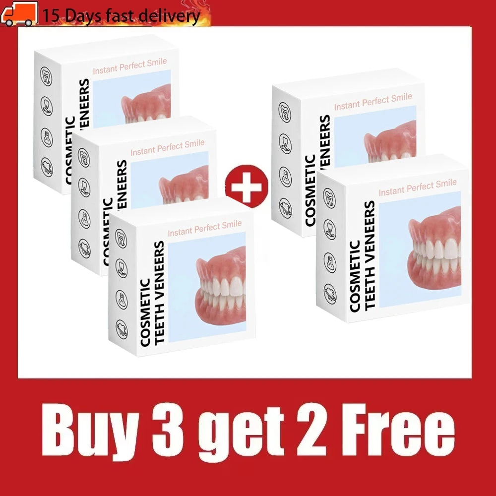 Silicone Dentures Natural False Teeth Instant Comfort Fit for Men and Women Everyday Use
