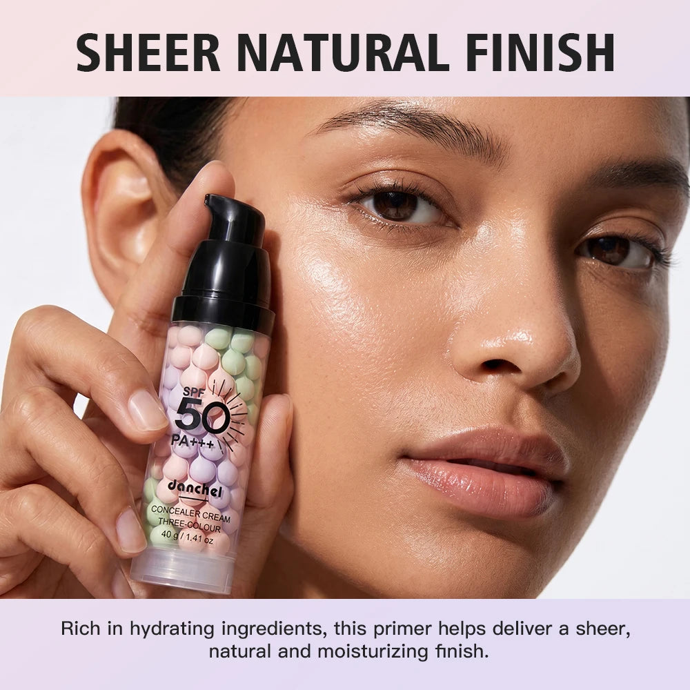 Three Color Face Primer Hydrating Moisturizing Base for Women Daily Makeup