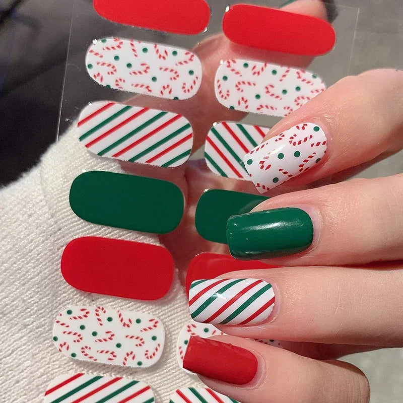 Christmas Nail Art Stickers Holiday Snowflake Decals for Women during Winter