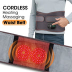 Cordless Heated Waist Massager with Red Light Therapy Vibration Support for Home Relaxation