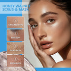 Honey Walnut Facial Scrub and Mask Deep Cleansing Exfoliating Treatment for Radiant Skin Care