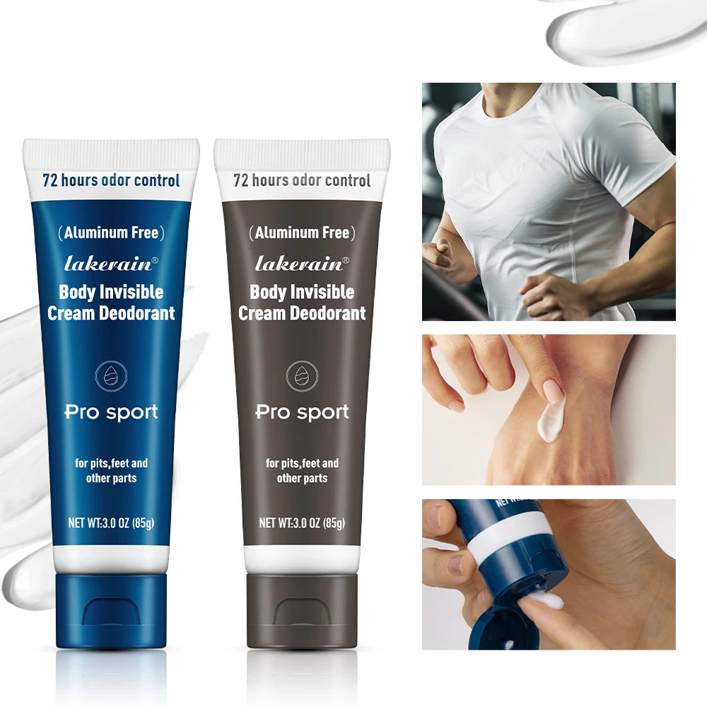 Body Deodorant Cream Long Lasting Odor Protection for Men Daily Use and Active Sport Travel