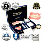 Full Mouth Denture Set Comfortable Silicone Teeth with Cleaning Tools for Daily Dental Hygiene