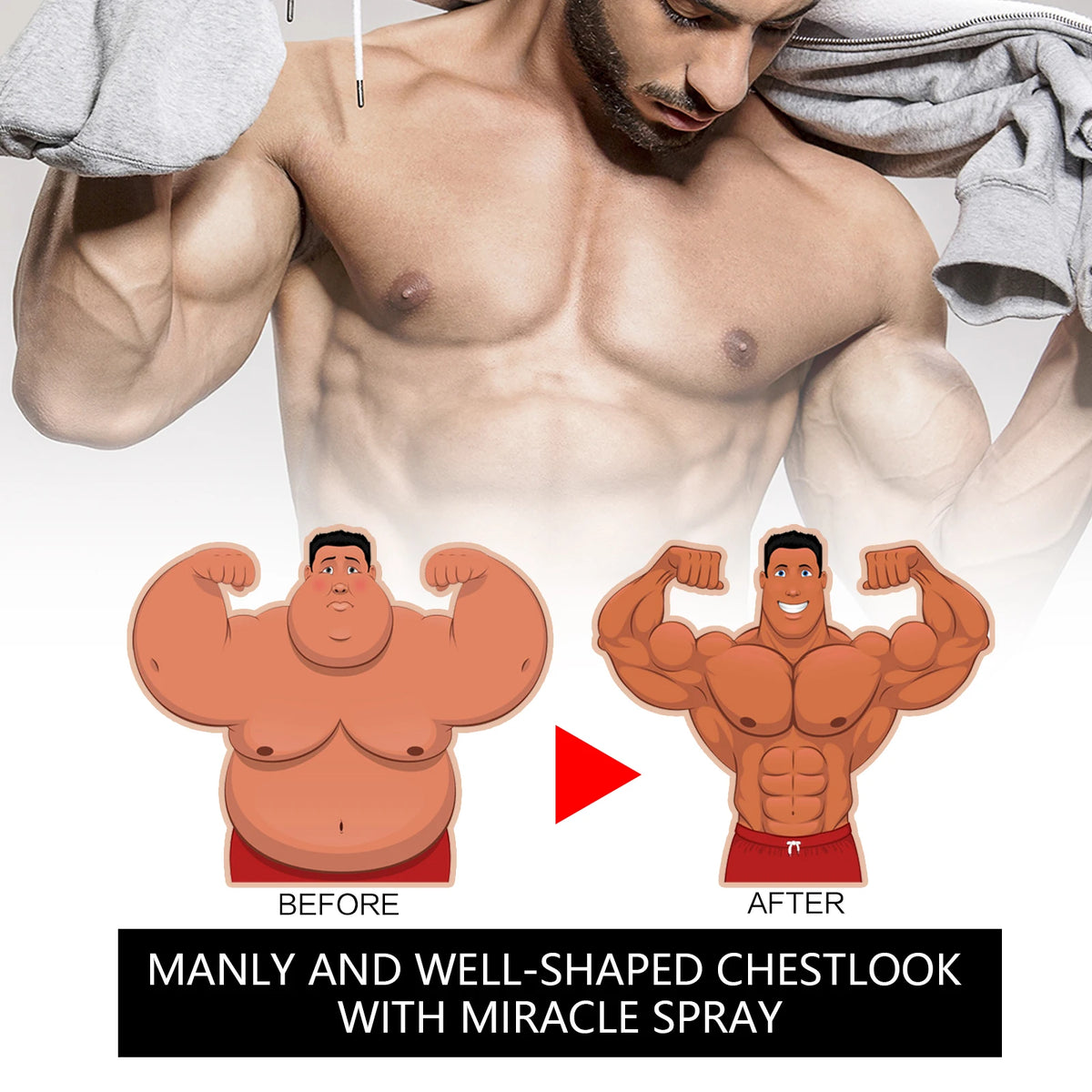 Gynecomastia Removal Spray Fat Reduction Muscle Shaping for Men at Home