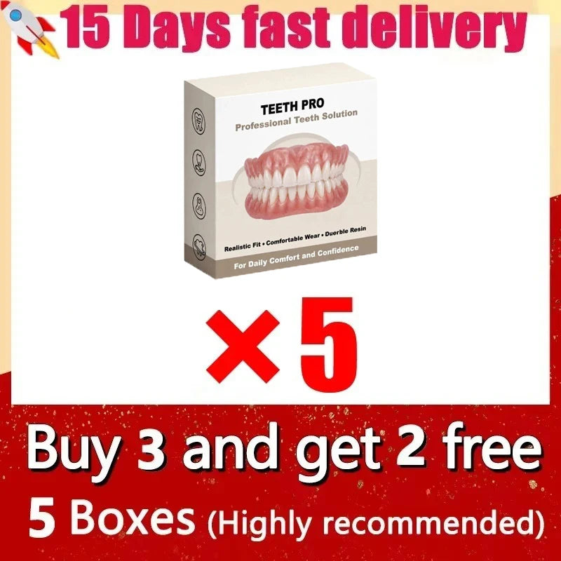 Realistic False Teeth Silicone Dentures Comfort Fit for Adults Seeking a Bright Smile