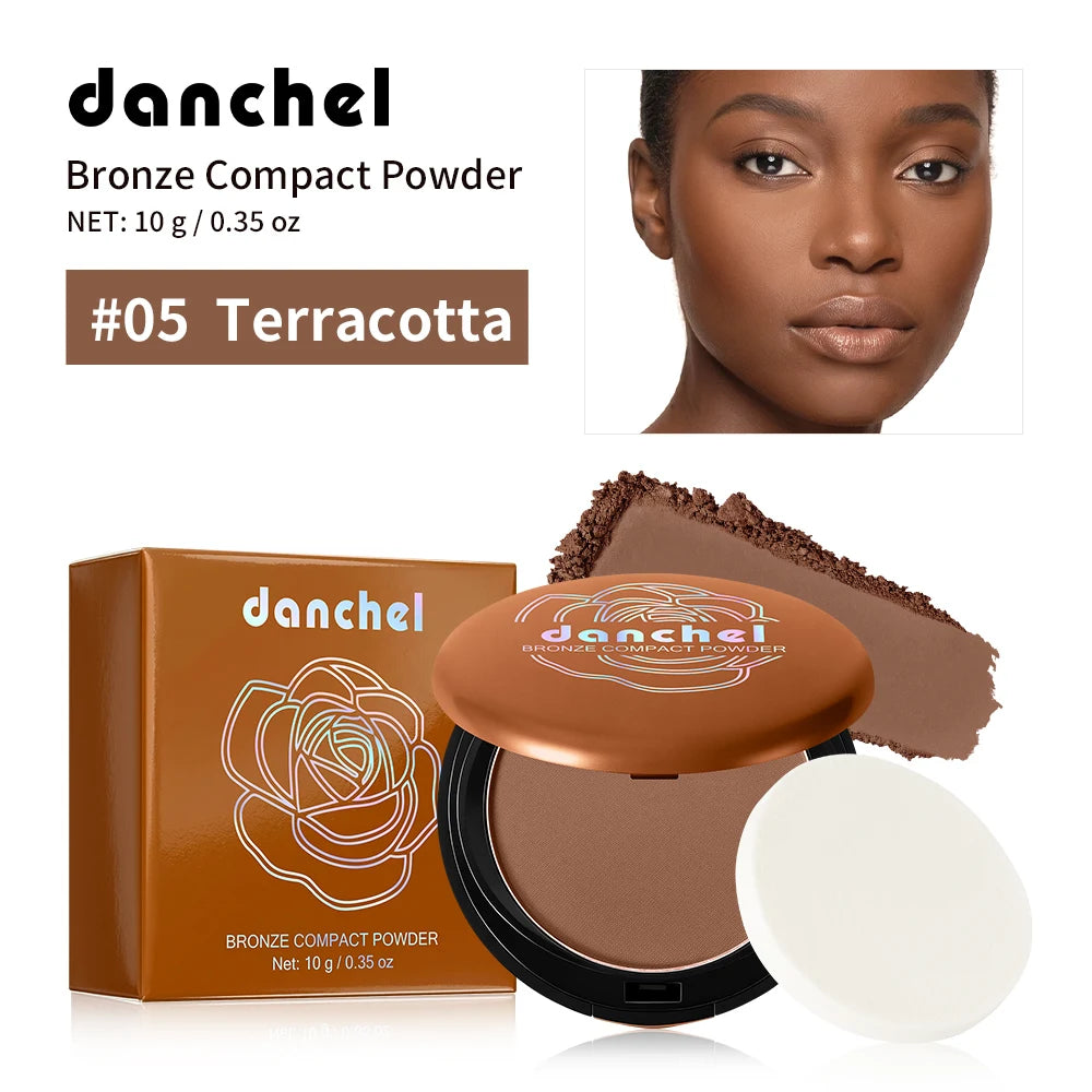 Bronze Compact Powder Oil Control Matte Finish for All Skin Types Daily Makeup Routine