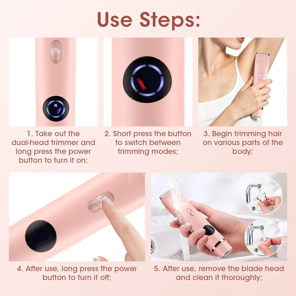 Electric Shaver for Women Waterproof Body Trimmer for Bikini Underarm Legs and Smooth Skin
