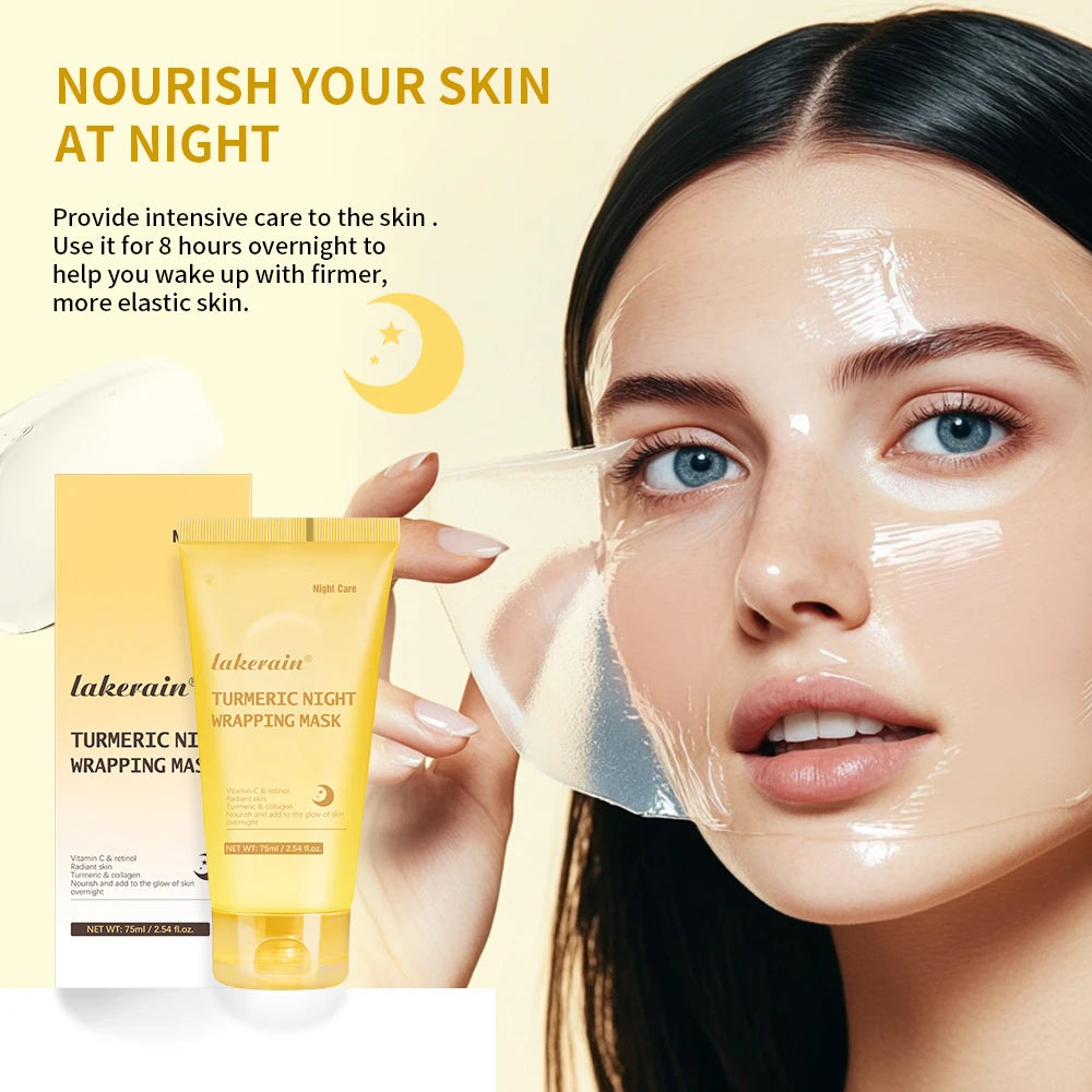 Collagen Turmeric Peel Off Facial Mask Deep Hydration Night Care for Women at Home