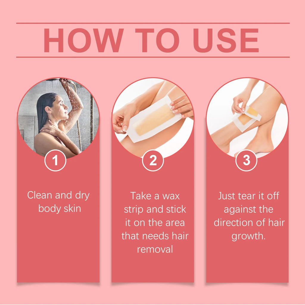 Depilatory Wax Strips Hair Removal for Smooth Skin Legs and Underarms at Home SPA Experience