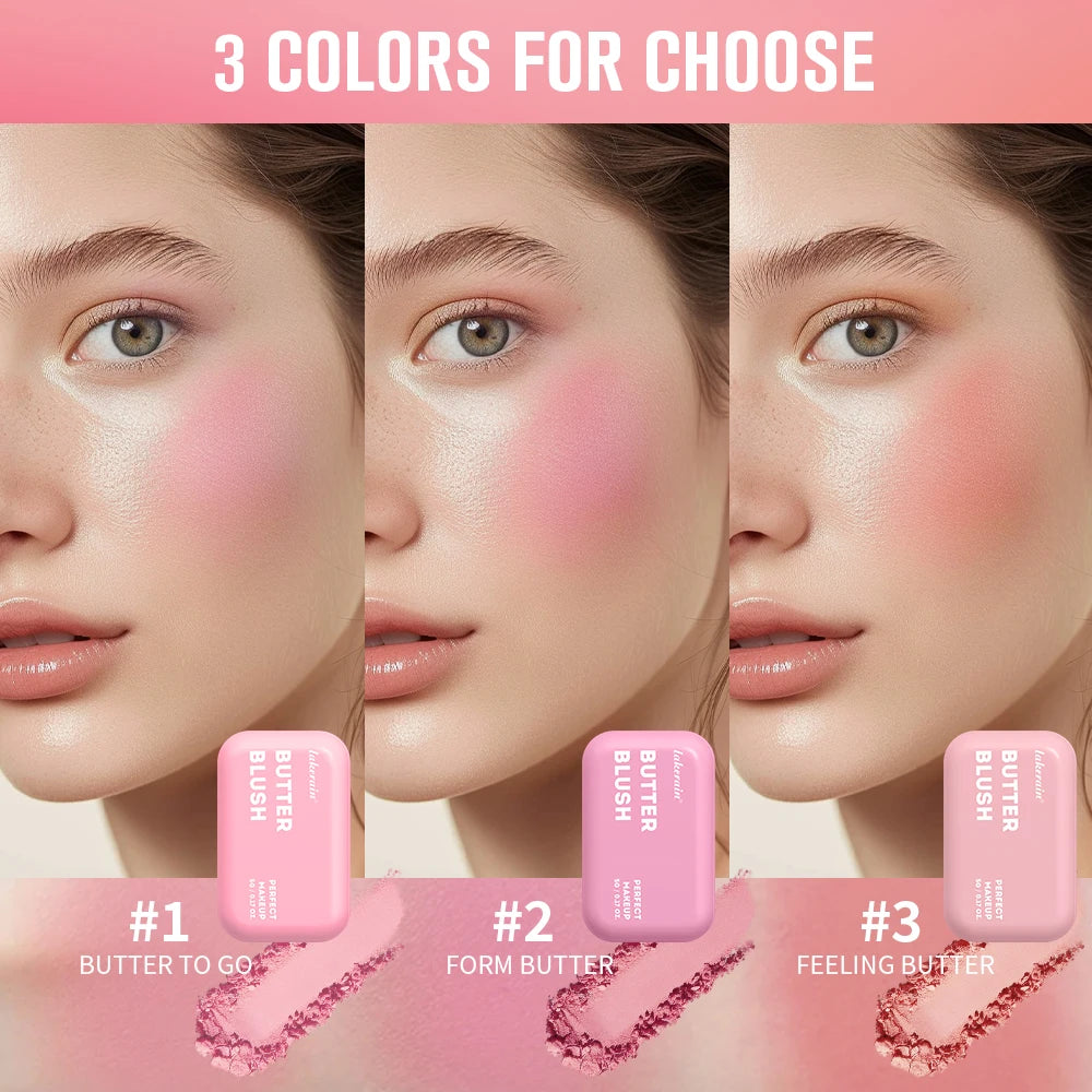Butter Blush High Pigment Cream Powder Long Lasting Waterproof Makeup for Women Daily Beauty