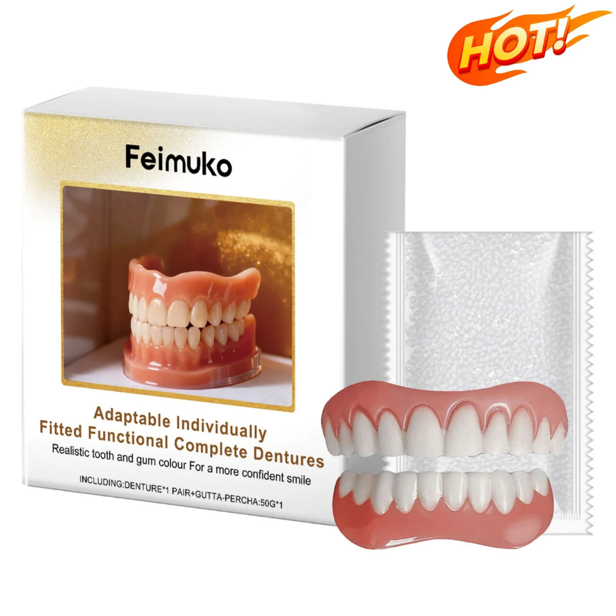 Denture Silicone Kit Comfortable Reline Set for Instant Smile Makeover at Home and Daily Wear