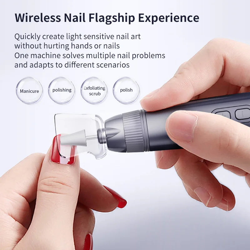 Electric Nail Drill Kit Adjustable Speed Nail File for Home Manicure and Pedicure Care - 2