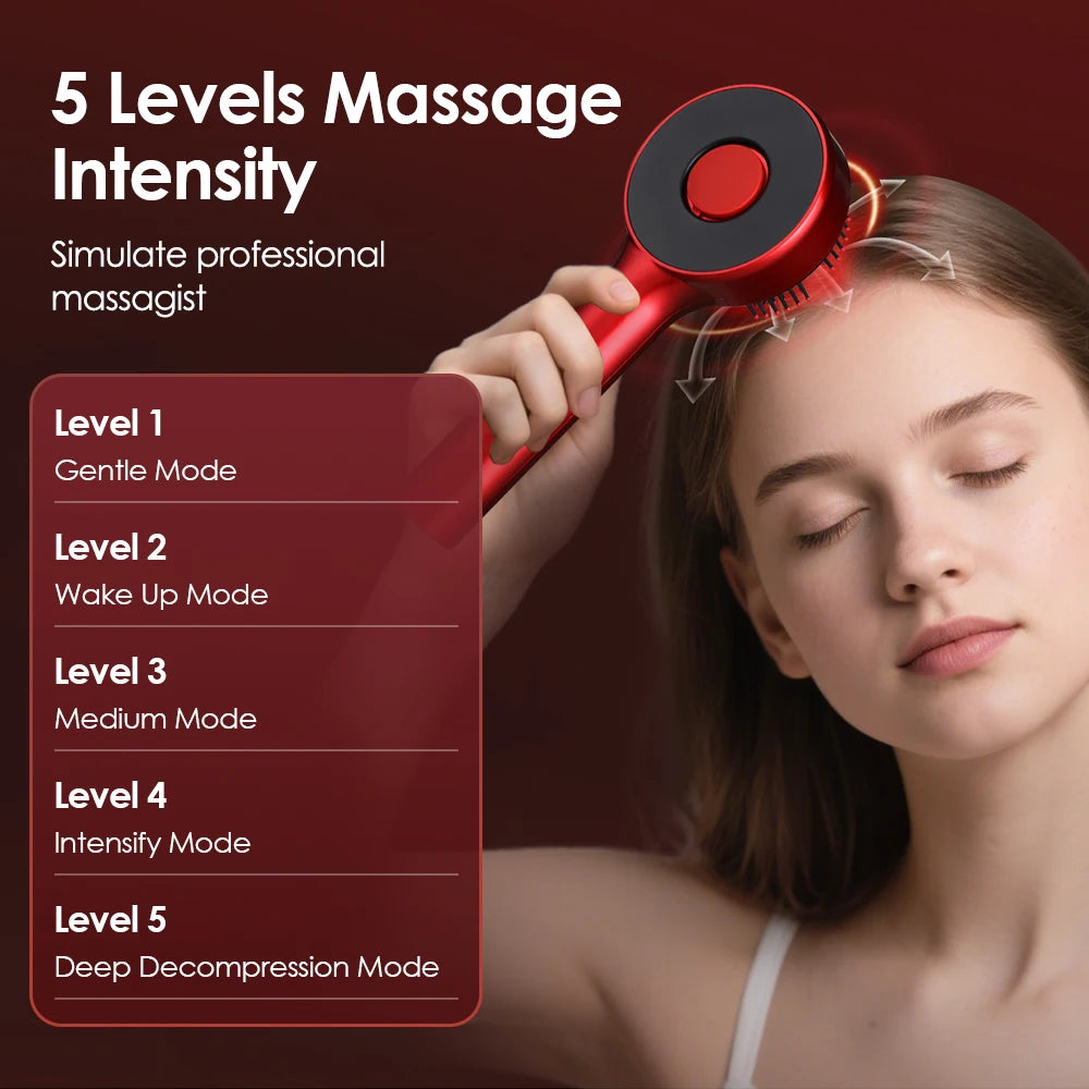 Electric Scalp Massage Comb LED Therapy Hair Growth Serum Applicator for Men and Women Home