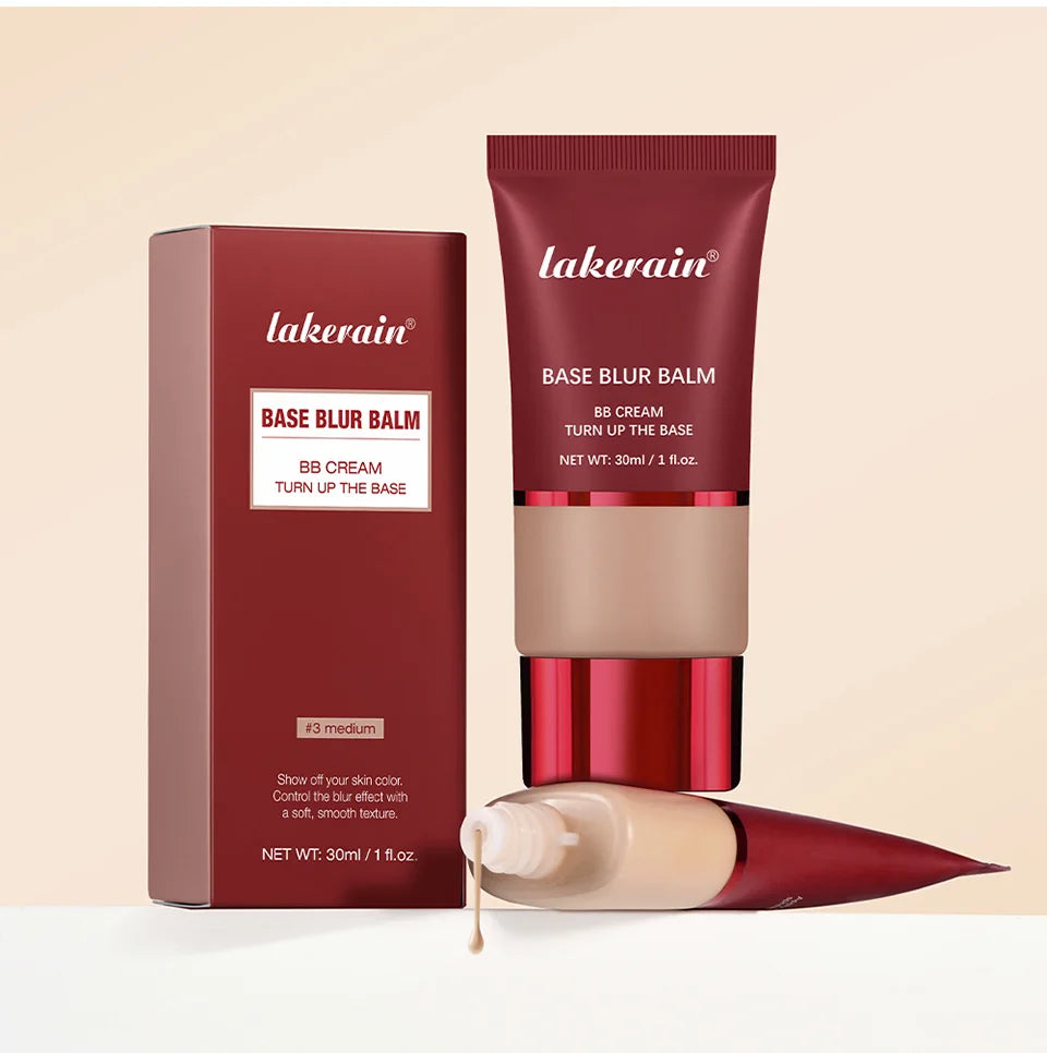 Blur Base Balm with Applicator Brush Pore Minimizing Foundation for Women Daily Makeup