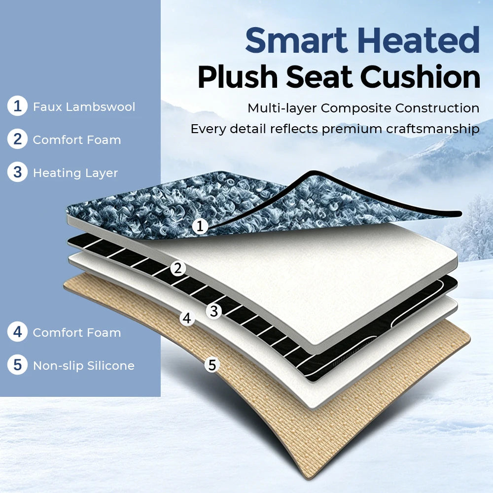 Heated Car Seat Cushion Thermal Pad Warmer for Drivers in Winter Cold Morning Commuting - 8
