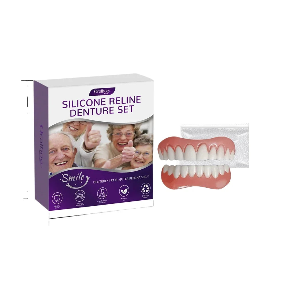 Denture Reline Kit Soft Silicone False Teeth Care Set for Seniors at Home Daily Comfort