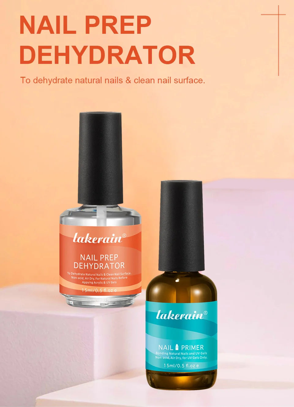 Nail Primer and Dehydrator Set Fast Air Dry Prep for Professional Manicure at Home