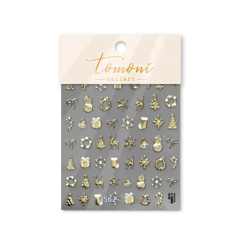 Christmas Nail Stickers Winter Decals for Salon Manicure and Home Holiday Decoration