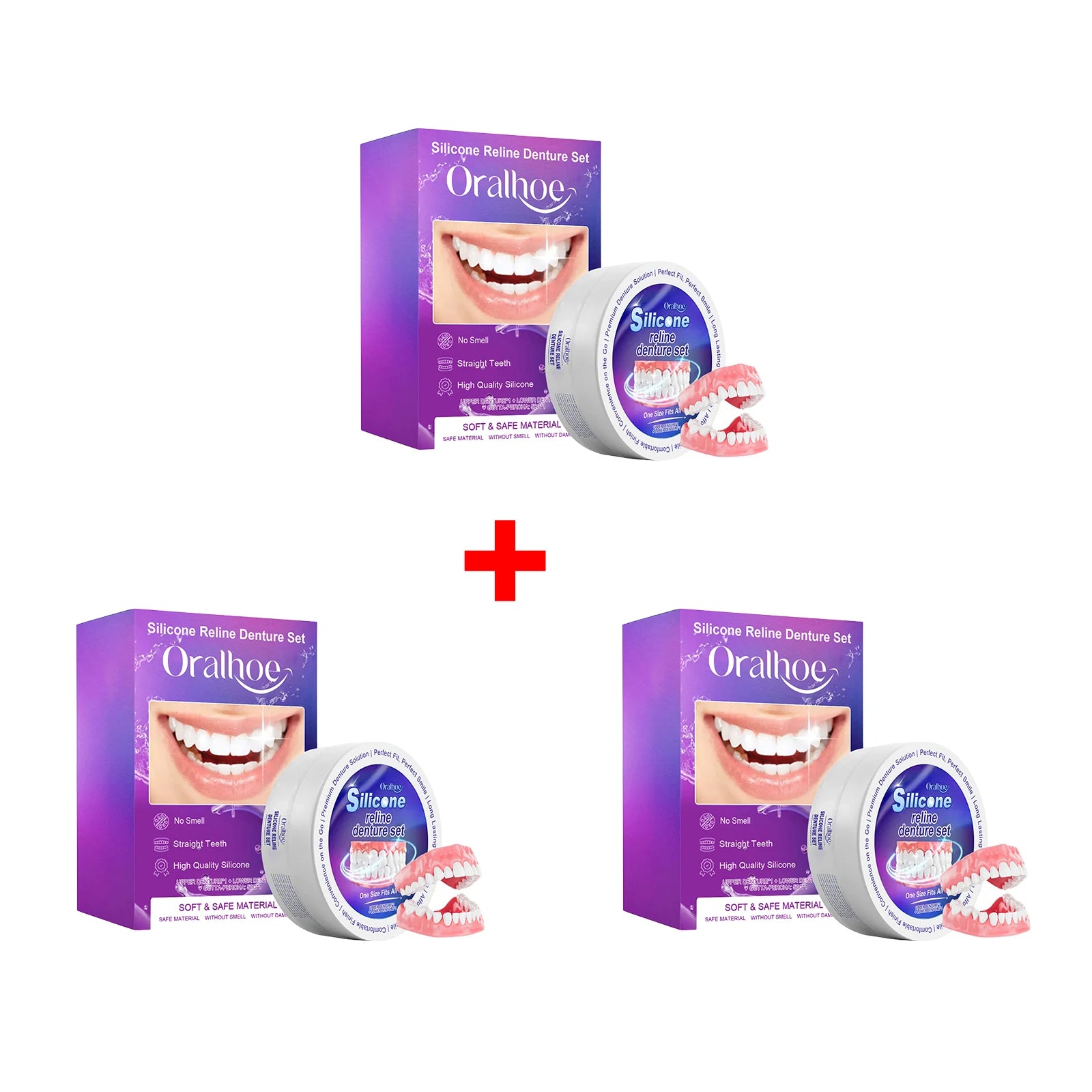 Silicone Reline Denture Set Comfortable Fit Natural Look for Daily Use at Home for Great Smile - 19