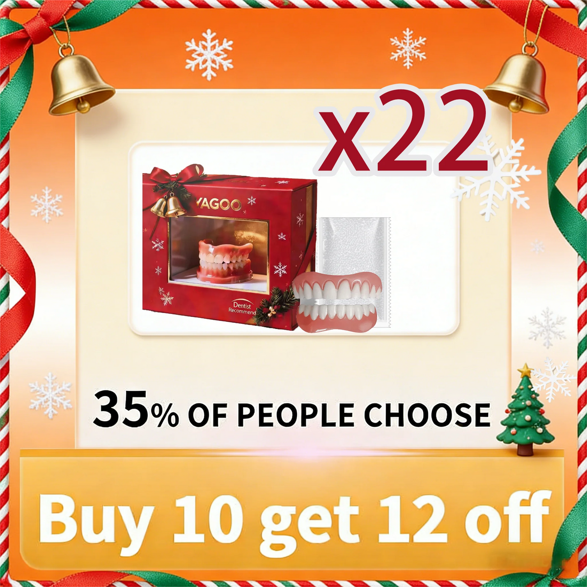 Silicone Dentures Natural Smile Veneers Comfortable Fake Teeth for Men and Women Daily Use