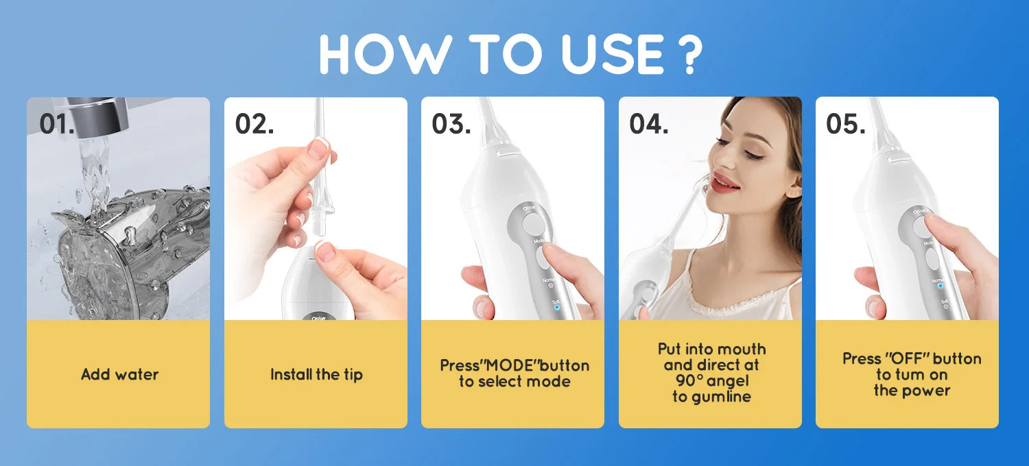 Water Flosser and Sonic Toothbrush Set Portable Oral Hygiene for Adults Daily - 12