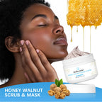 Honey Walnut Facial Scrub and Mask Deep Cleansing Exfoliating Treatment for Radiant Skin Care