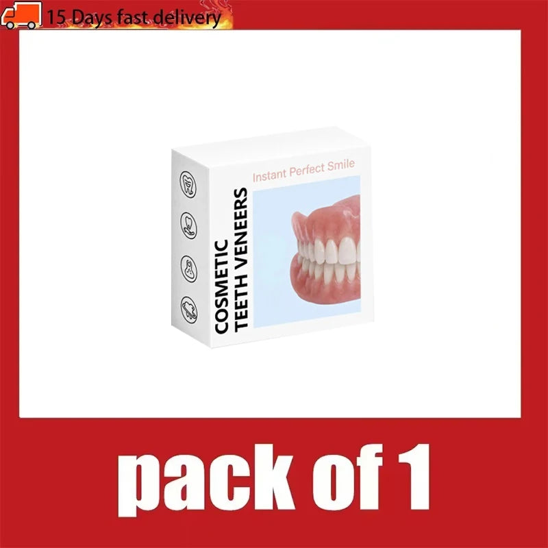 Silicone Dentures Natural False Teeth Instant Comfort Fit for Men and Women Everyday Use
