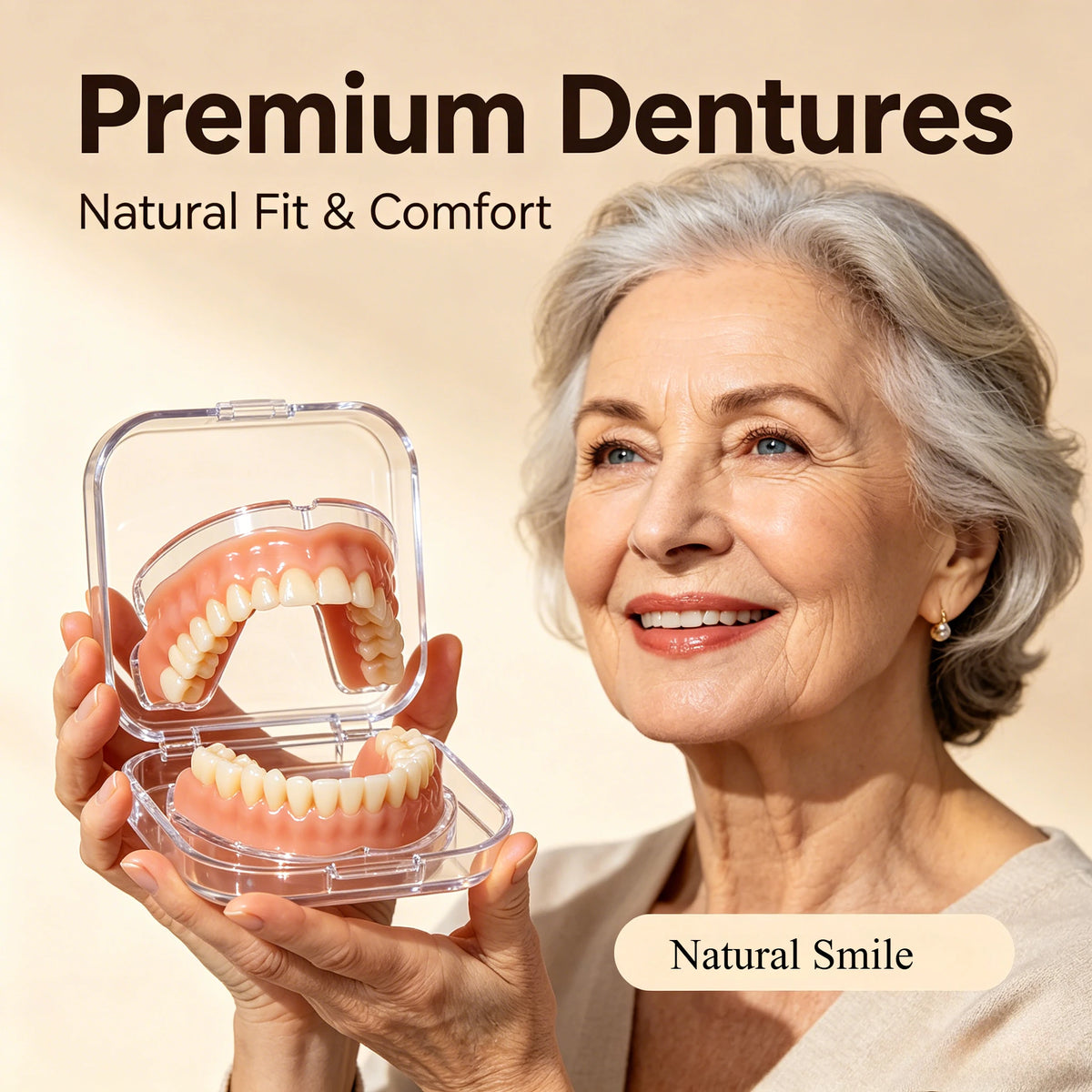 Flexible Silicone Dentures Realistic Fake Teeth for a Natural Smile and Comfort Fit Daily Use
