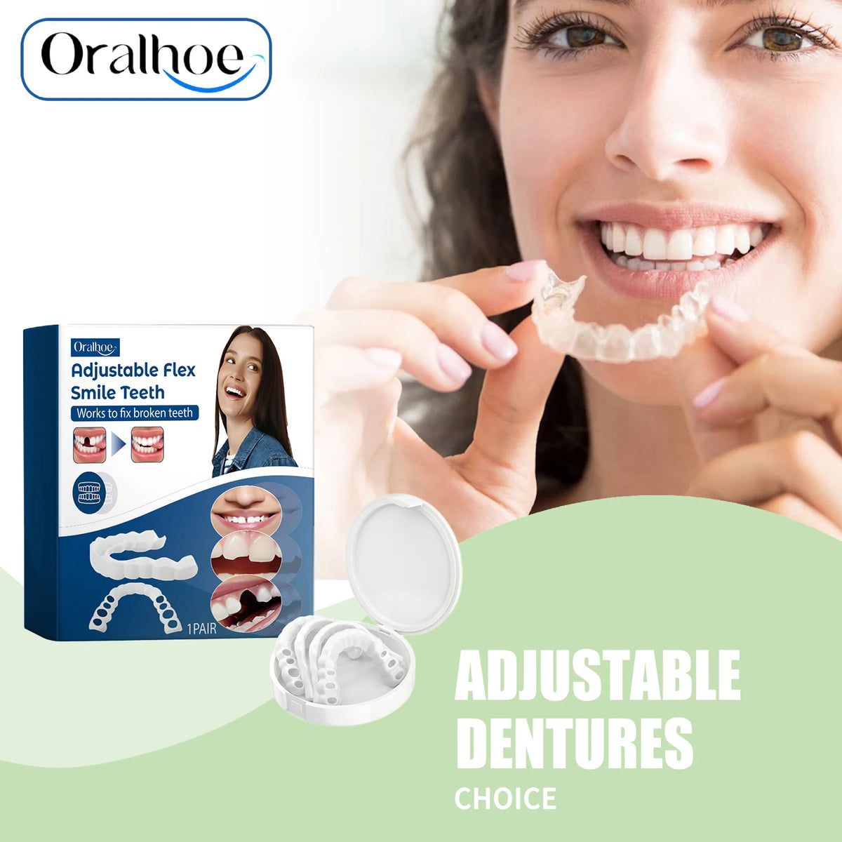 Adjustable Snap On Dentures Missing Teeth Repair for a Confident Smile Daily Use