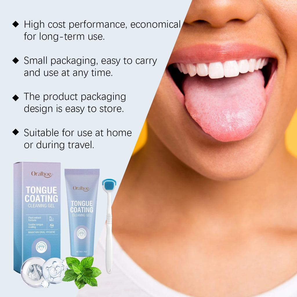 Tongue Cleaner Kit Remove Tongue Coating and Bad Breath for Daily Oral Hygiene Care