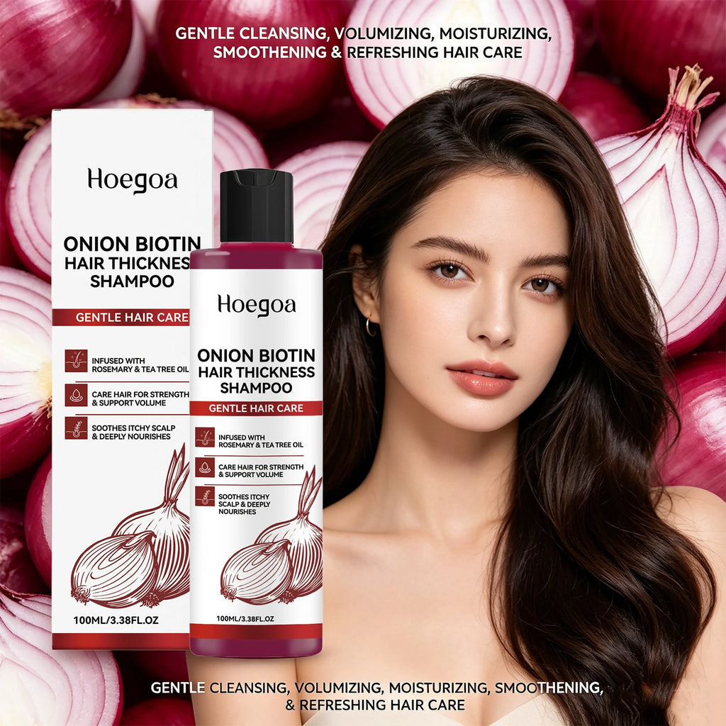 Onion Biotin Shampoo for Thicker Hair Growth and Scalp Care for Men and Women at Home