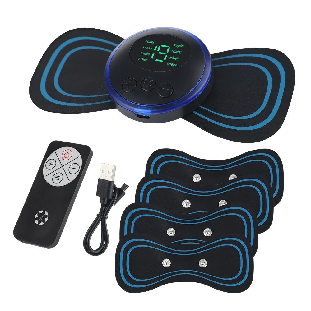 Electric Muscle Massager Patch with 8 Modes 19 Intensity Levels for Relief at Home or Travel