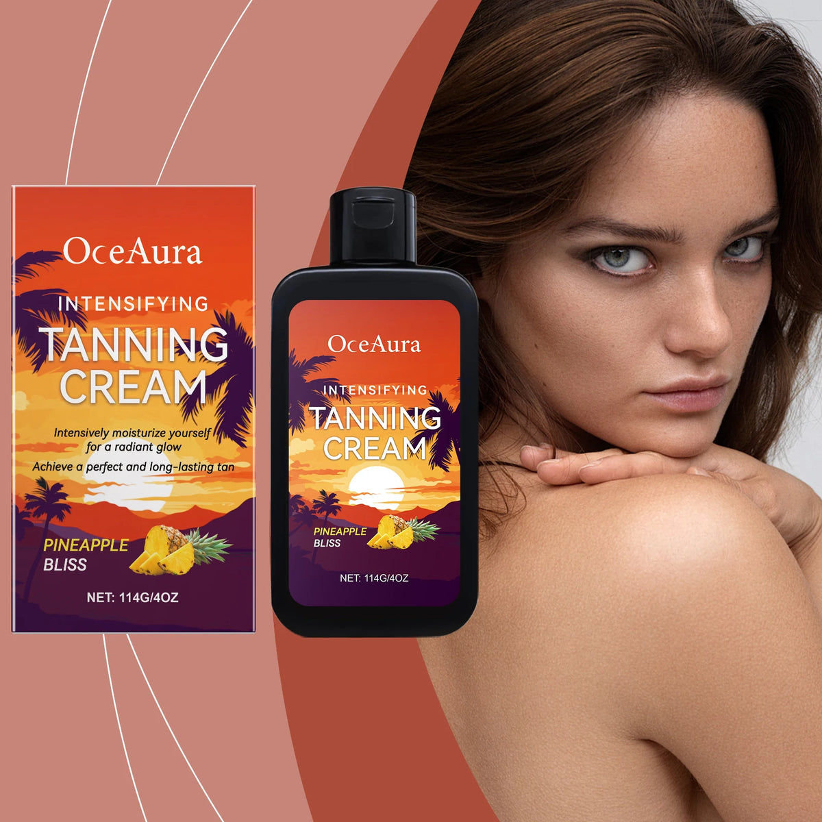 Body Tanning Cream Sunbed Accelerator for Deep Hydration and Radiant Skin Tone All Summer Long