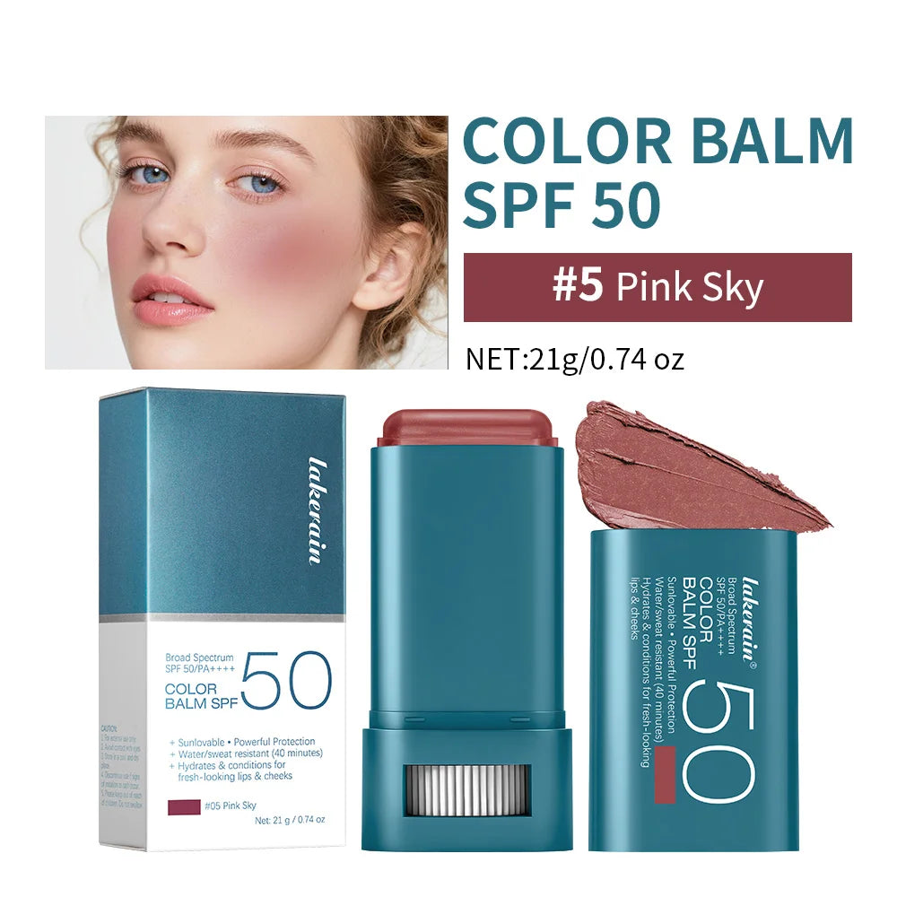Color Balm SPF 50 Hydrating Blush Stick for Sensitive Skin and Daily Use