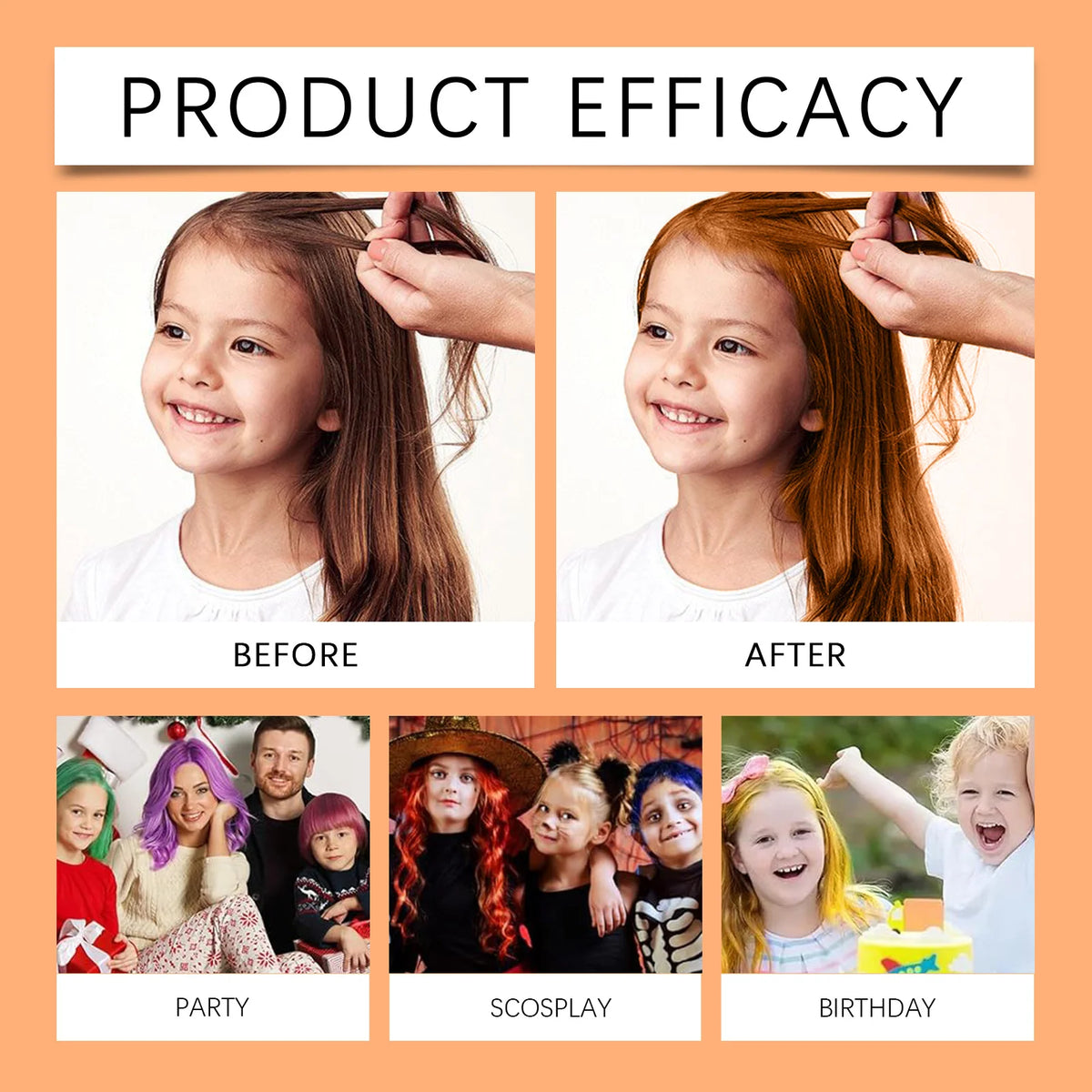 Temporary Hair Color Wax Vibrant Styling Paint for Kids Parties and Daily Fun Styling